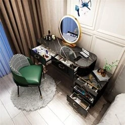 JYDQM Bedroom Dresser With Makeup Drawers, Lighted Table Set, Makeup Storage With Metal Legs 7 JYDQM Bedroom Dresser With Makeup Drawers, Lighted Table Set, Makeup Storage With Metal Legs -Best Furniture Store 515dnXTEsjL