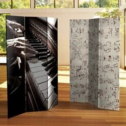 Al Furniture 6 Ft. Tall Double Sided Music Canvas Room Divider -Best Furniture Store 515rtXbvjbL