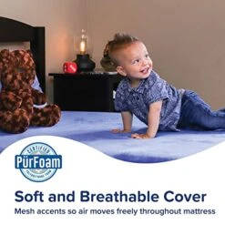 Made In The USA Kids Plush 7-inch Memory Foam Twin Mattress, Shredded Foam Pillow, And Teddy Bear For Day/Trundle/Bunk Bed - (Blue) -Best Furniture Store 515zXHiG6vL