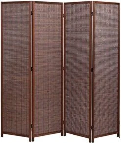 Legacy Decor 3 Panel Natural Color Wood And Bamboo Weave Room Divider -Best Furniture Store 51668AFV3dL. AC