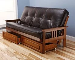 Toronto Futon Set Frame And Mattress Full Size Wood Finish W/ 8 Inch Innerspring Matt Includes Choice To Add Drawers Sofa Bed Couch Sleeper (Frame, Matt And Drawers Set, Azure) -Best Furniture Store 5168LFNpsVL. AC