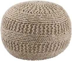 Signature Design By Ashley Latricia Round Knitted Pouf Ottoman, 17 X 17 Inches, Black & White -Best Furniture Store 516FG1a6GCL. AC