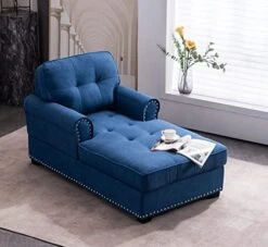 Chaise Lounge Indoor Modern Upholstered Tufted Chaise Lounge Chair 59" Velvet Chaise Lounge Recliner Lounge Chair For Living Room Bedroom Office -Best Furniture Store 516KfDBAWnL. AC