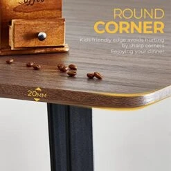 GreenForest Dining Table 31.5 Inch Small Square Kitchen Room Table For 2-4 Person Modern Industrial Dinner Table With Solid Metal Legs For Dining Room, Living Room, Walnut -Best Furniture Store 516O8dP25GL