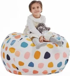 Nobildonna Stuffed Animal Storage Bean Bag Chair Cover Only For Kids Girls Toddler, Large Beanbag Chair Without Filling For Organizing Children Soft Plush Toys -Best Furniture Store 516V8teNkwL. AC