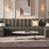 HONBAY Modular Sectional Sofa U Shaped Couch With Reversible Chaise Oversized Modular Sofa With Ottoman, Dark Grey