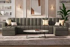 HONBAY Modular Sectional Sofa U Shaped Couch With Reversible Chaise Oversized Modular Sofa With Ottoman, Dark Grey -Best Furniture Store 516WeZDA7WL. AC