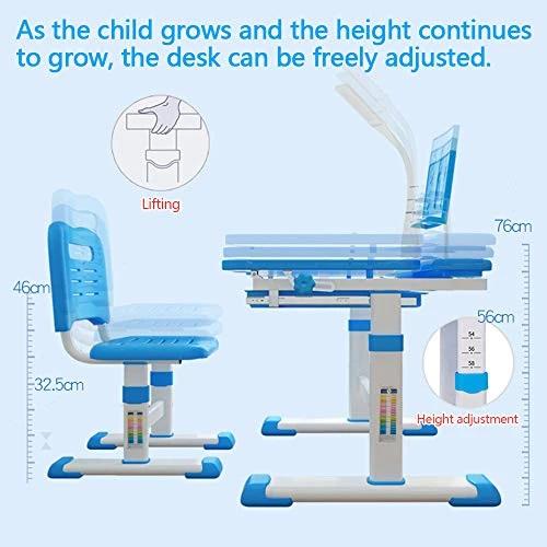 Kids Desk And Chair Set, FOME Height Adjustable Children Writing Table Student Study Table With Chair Children School Workstation Student Desk For Kids Pull Out Drawer Storage 2 Kids Desk And Chair Set, FOME Height Adjustable Children Writing Table Student Study Table With Chair Children School Workstation Student Desk For Kids Pull Out Drawer Storage - Image 2