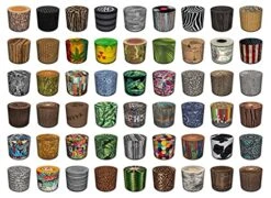 ZTOZZ Round Pouf Indoor - Printed Ottoman Foot Stool For Dining, Living Room Or Bedroom With Removable Cover - Platan Print -Best Furniture Store 516mjWMCEqS