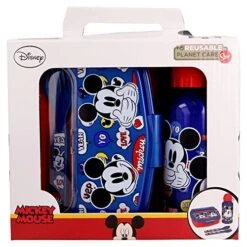 Stor Urban Back To School Set 4 Pieces (400 Ml Aluminium Bottle And Sandwich Box With Cutlers) It's A Mickey Thing, Estándar, One Size