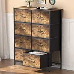 Small Dresser For Bedroom, 3 Drawer Nightstand With Removable Fabric Bins, Storage Chest Of Drawers For Closet Bedside Nursery Laundry Living Room, Sturdy Steel Frame&Wood Tope, Light Grey -Best Furniture Store 516tRo3o9iL. AC