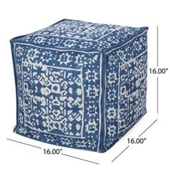 Christopher Knight Home Pouf, Blue + White 7 Christopher Knight Home Pouf, Blue + White -Best Furniture Store 5174PBnt4YL