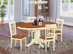 East West Furniture KENI5-BCH-W Dining Set, 5-Piece -Best Furniture Store 5175f1lJkQL. AC