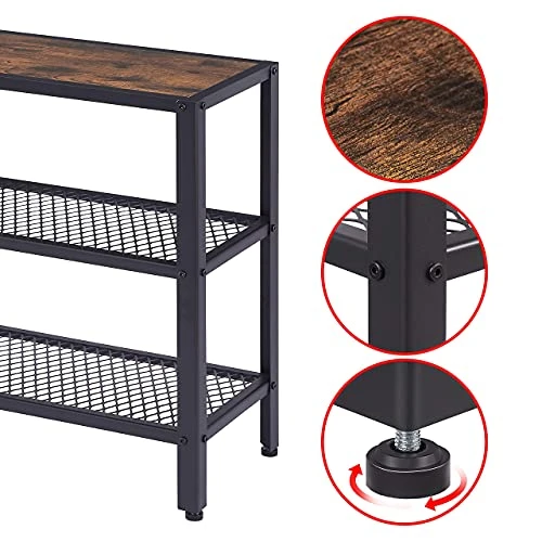 Tajsoon 3-Tier Tall Side Table Small End Table With Storage Shelf, Small Table For Small Spaces, Sofa Couch Side Table For Living Room, Bedroom, Hallway, Entryway, Bathroom, Office, Matte Black 3 Tajsoon 3-Tier Tall Side Table Small End Table With Storage Shelf, Small Table For Small Spaces, Sofa Couch Side Table For Living Room, Bedroom, Hallway, Entryway, Bathroom, Office, Matte Black - Image 3