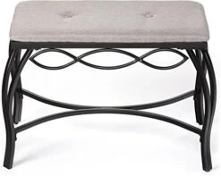 Heather Gray Shoe Bench - Vanity Seat For Makeup Room, Dressing Stool, Entryway Bench - Powder Coated, Upholstered, Space Saving 16 Heather Gray Shoe Bench - Vanity Seat For Makeup Room, Dressing Stool, Entryway Bench - Powder Coated, Upholstered, Space Saving -Best Furniture Store 517Oj4HfS2L. AC