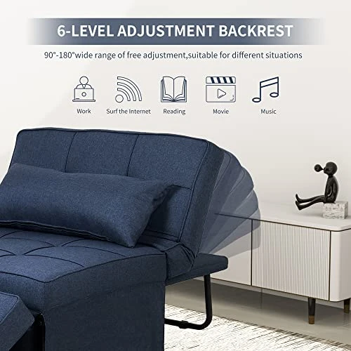 Diophros Sofa Bed, Convertible Chair 4 In 1 Multi-Function Modern Folding Ottoman Guest Bed With Adjustable Sleeper For Small Room Apartment, Large 3 Diophros Sofa Bed, Convertible Chair 4 In 1 Multi-Function Modern Folding Ottoman Guest Bed With Adjustable Sleeper For Small Room Apartment, Large - Image 3