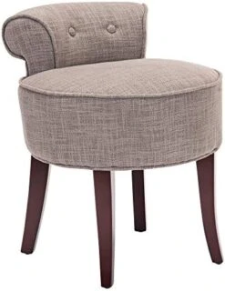 Home Collection Georgia Taupe And Cherry Mahogany Petite Vanity Stool -Best Furniture Store 517Ve3qZNBL. AC