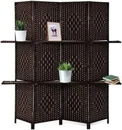 Room Divider Room Screen Divider Wooden Screen Folding Portable Partition Screen Wood With Removable Storage Shelves Colour Brown ,4 Panel/6 Panel (4 Panel) 8 Room Divider Room Screen Divider Wooden Screen Folding Portable Partition Screen Wood With Removable Storage Shelves Colour Brown ,4 Panel/6 Panel (4 Panel) -Best Furniture Store 517ZpEdVM L. AC