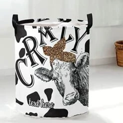 Custom Name Strawberry Cow Pattern Storage Bin Waterproof Nursery Storage Basket With Durable Handles Dirty Clothes Hamper For Bedroom Bathroom -Best Furniture Store 517hvistY2L. AC