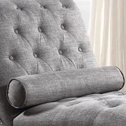 Rosevera Sereno Polyester Upholstered Button Tufting With Toss Pillow Chaise Lounge Chair For Indoor Bedroom, Linen Gray 13 Rosevera Sereno Polyester Upholstered Button Tufting With Toss Pillow Chaise Lounge Chair For Indoor Bedroom, Linen Gray -Best Furniture Store 5183gr9gtHL