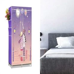 HMGGDD Simple Wardrobe Reinforced Thicken Cloth Sturdy Steel Frame Assembly Oxford Locker Hanging Wardrobe 9 HMGGDD Simple Wardrobe Reinforced Thicken Cloth Sturdy Steel Frame Assembly Oxford Locker Hanging Wardrobe -Best Furniture Store 518CHsfnKUL