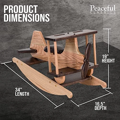Amish Made Solid Oak Wood Children's Airplane Chair For Toddler - Perfect Rocking Chair For Kids - Children's Wooden Rocking Chair - Toddler Wooden Rocker - Ideal Baby / Kids Room Furniture 4 Amish Made Solid Oak Wood Children's Airplane Chair For Toddler - Perfect Rocking Chair For Kids - Children's Wooden Rocking Chair - Toddler Wooden Rocker - Ideal Baby / Kids Room Furniture - Image 4