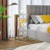 Mirrored Dresser 5 Drawers Modern Chest For Bedroom, Dressing Room, Living Room