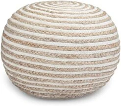 SIMPLIHOME Margo Round Pouf, Footstool, Upholstered In Multi Color Hand Braided Jute, For The Living Room, Bedroom And Kids Room, Boho, , 27 SIMPLIHOME Margo Round Pouf, Footstool, Upholstered In Multi Color Hand Braided Jute, For The Living Room, Bedroom And Kids Room, Boho, , -Best Furniture Store 518xnXYx6vL. AC