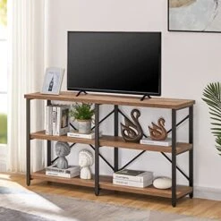 BON AUGURE Rustic Console Table With Shelves Behind Sofa, Industrial 3 Tier Entry Table For Hallway, Farmhouse Entryway Table For Living Room (55 Inch, Vintage Oak) 13 BON AUGURE Rustic Console Table With Shelves Behind Sofa, Industrial 3 Tier Entry Table For Hallway, Farmhouse Entryway Table For Living Room (55 Inch, Vintage Oak) -Best Furniture Store 5197NkHb9nL