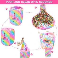 Toy Storage Baskets And Play Mat - Collapsible XL Toy Organizer For Kids, Portable Toy Storage Bin Holders For Block Game Toys,Unicorn Storage Baskets For Girls (Pink Unicorn) 13 Toy Storage Baskets And Play Mat - Collapsible XL Toy Organizer For Kids, Portable Toy Storage Bin Holders For Block Game Toys,Unicorn Storage Baskets For Girls (Pink Unicorn) -Best Furniture Store 5197m4xH4kL