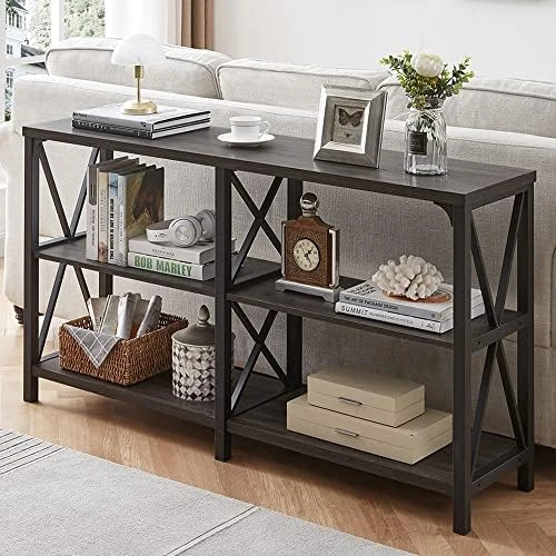 LVB Rustic Sofa Table, Farmhouse Console Table For Living Room, Hallway Entryway Table With Storage, Entry Table For Foyer, Light Grey Oak, 55 Inch 6 LVB Rustic Sofa Table, Farmhouse Console Table For Living Room, Hallway Entryway Table With Storage, Entry Table For Foyer, Light Grey Oak, 55 Inch - Image 6