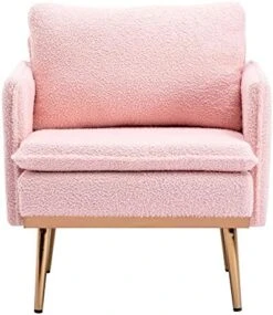 HOMEFUN Accent Chair Set Of 2, Velvet Wingback Armchair Modern Upholstered Single Sofa With Metal Legs For Living Room Bedroom Nursery, Beige -Best Furniture Store 519QoIHGfWL. AC