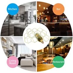 HOMOKUS Wine Rack Countertop Metal Wine Holder 9 Bottles Tabletop Wine Rack Storage Wine Shelf Portable Wine Cabinet Freestanding Wine Holder For Bar Counter Restaurant Table And Living Room (Gold) -Best Furniture Store 519YRR2aZkL