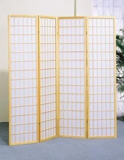 Panel Shoji Screen Room Divider 3-10 Panel (4 Panel, Black, White, Cherry, Natural) -Best Furniture Store 519fzzuHPrL
