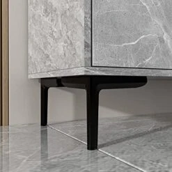 DiDuGo Sideboard Buffet Storage Cabinet With Drawers & Doors, Sideboards And Buffets With Storage, Metal Legs, Kitchen Storage Cabinet, For Hallway Living Room Marble Grey (55.1”W X 15.7”D X 29.5”H) -Best Furniture Store 51AA7dJrYHL