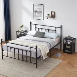 Twin Bed Frame And Versatile Nightstands Set Of 2, Platform With Headboard,Night Stands Side End Tables With Storage Drawers For Bedroom, Living Room, Easy Assemble, Black+Brown 24 Twin Bed Frame And Versatile Nightstands Set Of 2, Platform With Headboard,Night Stands Side End Tables With Storage Drawers For Bedroom, Living Room, Easy Assemble, Black+Brown -Best Furniture Store 51AC4TF mqL. AC