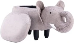 Home 2 Office Hippo Childrens Size Animal Storage Ottoman Furniture For Bedroom, Grey -Best Furniture Store 51AccsOkQIL. AC 1