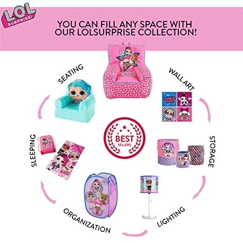 Idea Nuova LOL Surprise Collapsible Storage Cube, 12" 1 Idea Nuova LOL Surprise Collapsible Storage Cube, 12"