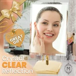 Large Free Standing Mirror For Bathroom Countertop, Dressing Table And Vanity Set - 9.8" X 7" (Gold) -Best Furniture Store 51AqC7IbDZL