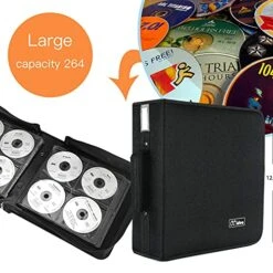 CCidea CD Case DVD Case Storage Holder,Media Binder,CD Wallet, Disc Booklet (264 Black)