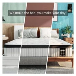 12 Inch Memory Foam Hybrid Queen Mattress - Heavier Coils For Durable Support - Pocket Innersprings For Motion Isolation - Pressure Relieving - Medium Firm - Made In North America -Best Furniture Store 51B8jboTVCL