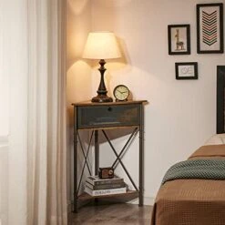 VECELO Cabinet/Table, 3-Tier Display Shelves With Protection Door, Metal Frame Storage Shelf Organizer For Small Space, Living Room, Kitchen, Bathroom, Set Of 2, Grey+Black 18 VECELO Cabinet/Table, 3-Tier Display Shelves With Protection Door, Metal Frame Storage Shelf Organizer For Small Space, Living Room, Kitchen, Bathroom, Set Of 2, Grey+Black -Best Furniture Store 51BBPcuRhoL