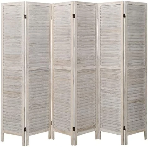 Room Divider 6 Panel, Wooden Room Divider Wall, 6 Panel Folding Privacy Screens, Freestanding Room Partition For Office Kitchen Bedroom Balcony (White) 15 Room Divider 6 Panel, Wooden Room Divider Wall, 6 Panel Folding Privacy Screens, Freestanding Room Partition For Office Kitchen Bedroom Balcony (White) - Image 15