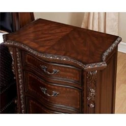 Home Square Cheston Traditional 3 Drawer Solid Wood Nightstand In Brown Cherry Set Of 2 -Best Furniture Store 51BMc9bu7JL