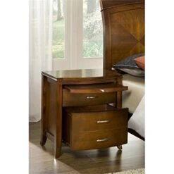 BOWERY HILL Transitional 2 Drawer Wooden Bedside Nightstand In Cinnamon -Best Furniture Store 51BQZ7XMfAL
