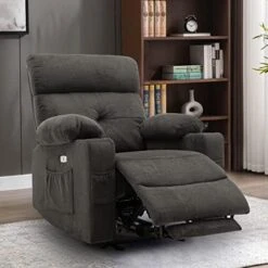 Consofa Loveseat Recliner, Reclining Loveseat With Console, Power Reclining Loveseat, Electric Reclining Loveseat With Heat And Massage, Cup Holders, Lumbar Supports,Side Pockets, Plush Fabric -Best Furniture Store 51Bbet6APFL. AC