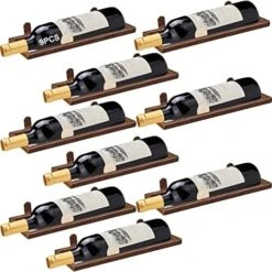 YALINKA Metal Wall Mounted Wine Racks, Hanging Wine Bottle Display Organizer Holder With Screws, Beverages Liquor Bottles Storage Shelf For Home Kitchen Bar Decor (Black 9) -Best Furniture Store 51Bio1zZy9L. AC