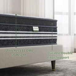 Queen Mattress 12 Inch, Memory Foam Hybrid Mattress, Queen Size Mattress In A Box, Individually Wrapped Coils, CertiPUR-US Certified, Medium Firm Mattress For Back Pain & Overweight -Best Furniture Store 51Bjgt3i0vL