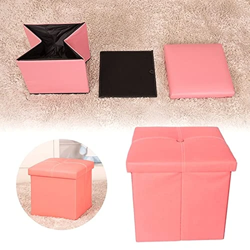 DOUBAO Storage PU Leather Footrest Stool Step Space Saving Square Strong Load Capacity Solid Furniture Home Office (Color : D) 2 DOUBAO Storage PU Leather Footrest Stool Step Space Saving Square Strong Load Capacity Solid Furniture Home Office (Color : D) - Image 2
