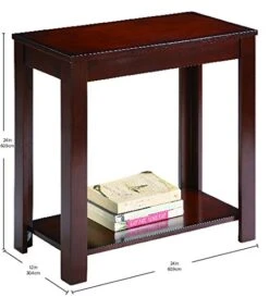 Crown Mark Pierce Chairside Table, Espresso -Best Furniture Store 51C4QaOgF0L